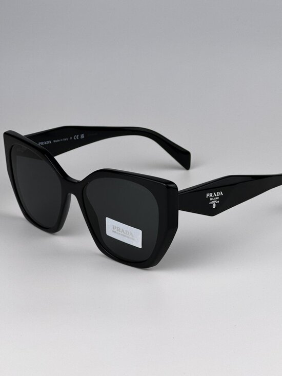 Prada PR19ZS 1AB5S0 Sunglasses Black Dark Grey Women Cat Eye PR 19ZS main image 7